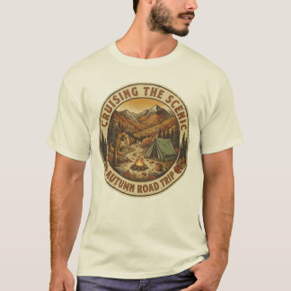Klassieke Herfst Kampeerclub Retro Herfst Buiten A T-shirt