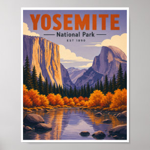 Klassieke herfst-reis naar Yosemite National Park Poster