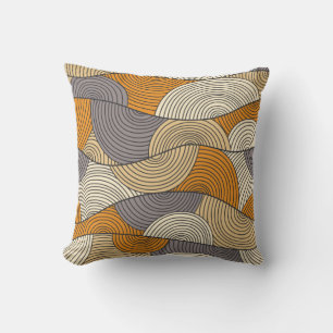 Klassieke herfstseizoen abstracte golflijnen kussen