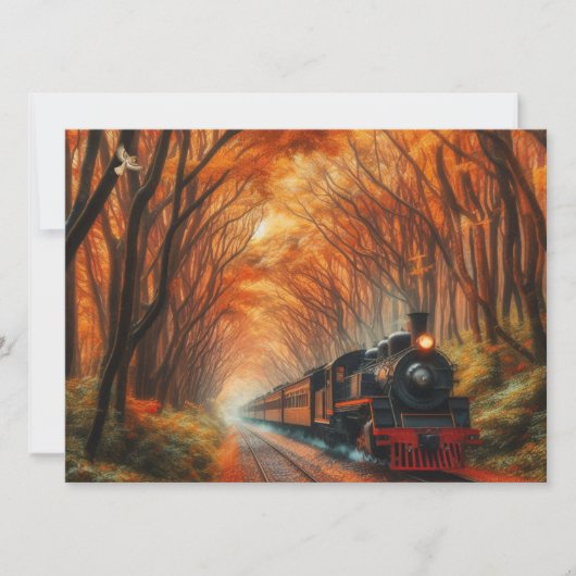 klassieke herfsttrein kaart (Voorkant)