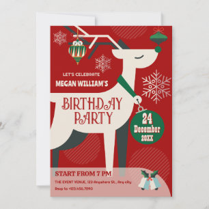 Klassieke herten kerst decor verjaardag kaart