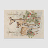 Klassieke herten kerst winter verouderde decoupage tissuepapier (Voorkant)