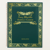 Klassieke Hoesje Gold Green Foliage Ornamage Planner (Voorkant)