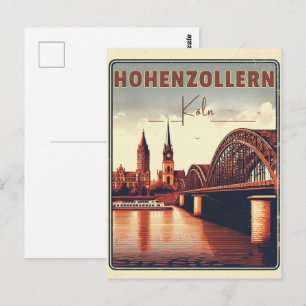 Klassieke Hohenzollernbrug Keulen Duitsland cadeau Briefkaart