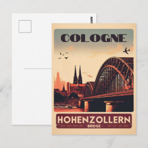 Klassieke Hohenzollernbrug Keulen Duitsland cadeau Briefkaart