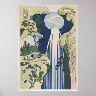 Klassieke Hokusai Amida-waterval Houtblok-kunst Poster