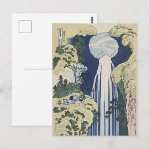 Klassieke Hokusai Amida-waterval Houtsnede Kunst Briefkaart