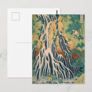 Klassieke Hokusai Kirifuri-waterval houtsnijwerk k Briefkaart