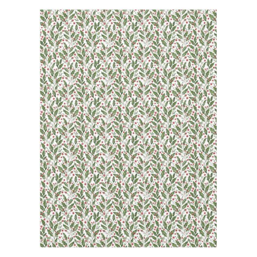 Klassieke Holly Berry Kerstmis Tafelkleed (Voorkant)