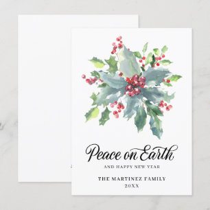 Klassieke Holly en Berry 2022 kerstgroet Ho Feestdagenkaart