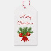 Klassieke Holly Red Kerstmis Bow tot van hangen Cadeaulabel (Achterkant)