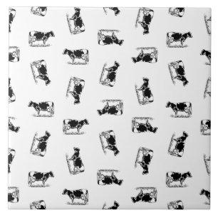 Klassieke Holstein Cows Art CUSTOM ACHTERGROUND CO Tegeltje