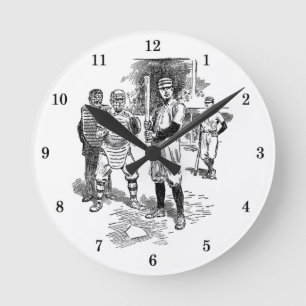 Klassieke honkbal wandklok ronde klok