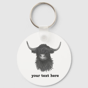 Klassieke hooglandkoe sleutelhanger