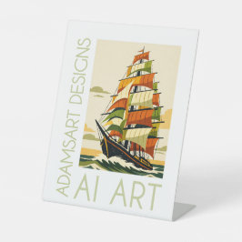 Klassieke hoogzeilend kunst voor op tafel in AI-st Reclamebord Met Voetstuk