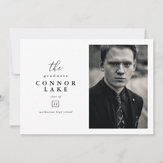 Klassieke horizontale foto van Afstuderen Aankondiging (Voorkant)