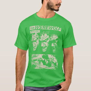 Klassieke horrorfilm monster horror strip weerwolf t-shirt