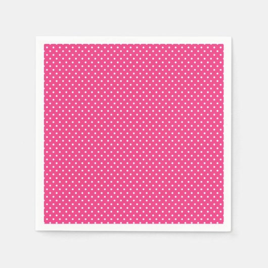 Klassieke Hot Pink en White Polka Dot servetten (Voorkant)