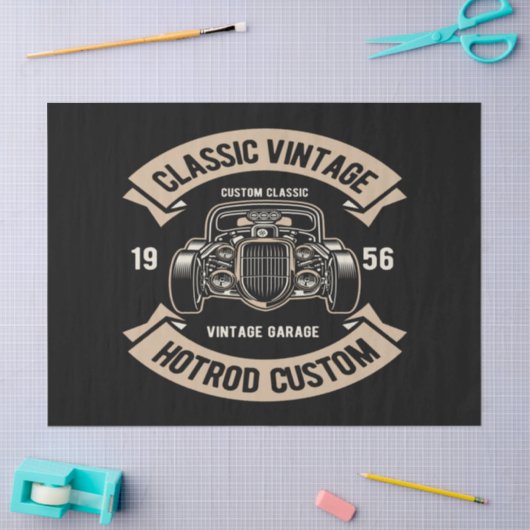 Klassieke  HotRod, aangepast Tissuepapier (Craft)