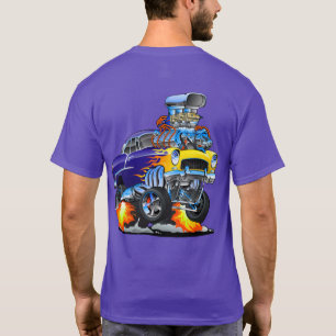 Klassieke Hotrod Spierwagen Vlammen Grote Motor T-shirt