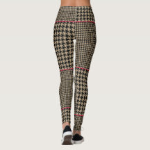 Klassieke Houndstooth Black Taupe Hot Pink Check