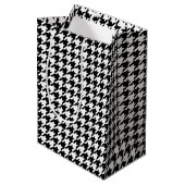 Klassieke houndstooth-vormgeving Dogstooth check-d Medium Cadeauzakje (Voorkant Gekanteld)