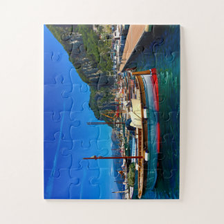 Klassieke Houten Boot in Italiaanse Marina Legpuzzel