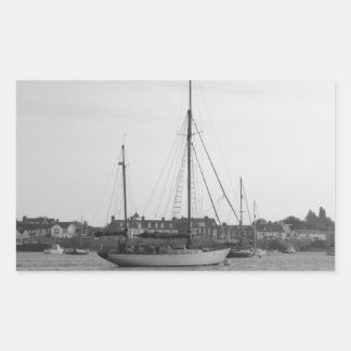 Klassieke houten jacht rechthoekige sticker