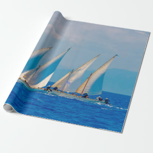 Klassieke houten zeilboten in een race, Spetses i Cadeaupapier