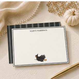 Klassieke houtskool gestreepte Halloween Dachshund Briefpapier