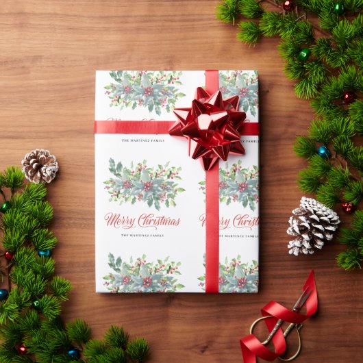 Klassieke hulstbessen Kerstvakantie Cadeaupapier (Feestdagen Geschenken)