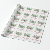Klassieke hulstbessen Kerstvakantie Cadeaupapier (Uitgerold)