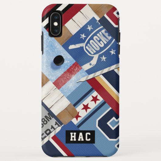Klassieke Ice Hockey Patchwork-Shirten & Puck Case-Mate iPhone Case (Achterkant)