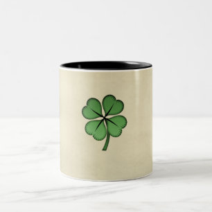 Klassieke Ierse Lucky Shamrock Tweekleurige Koffiemok