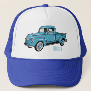 Klassieke illustratie van de cartoon van de bestel trucker pet