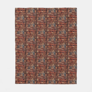 Klassieke illustratie van kinderen die in biblioth fleece deken
