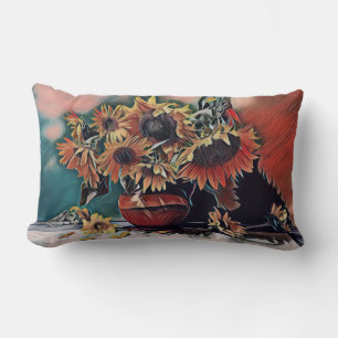 Klassieke impressionistische stijl zonnebloemen in kussen