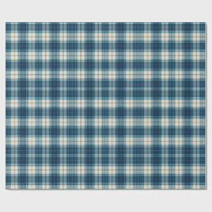 Klassieke Indigo Schotse Plaid Wrap Cadeaupapier