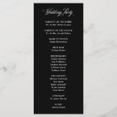 Klassieke Italiaanse Elegance Zwart | Bruiloft Programma (Achterkant)