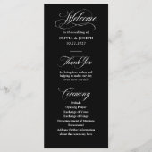 Klassieke Italiaanse Elegance Zwart | Bruiloft Programma (Voorkant)