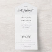 Klassieke Italiaanse elegantie | Zwart-wit bruilof All In One Uitnodiging (Binnen)