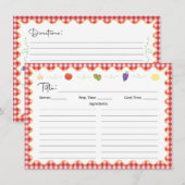 Klassieke Italiaanse keuken recept Kaart (Voorkant / Achterkant)