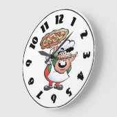 Klassieke Italiaanse pizzachef cartoon Grote Klok (Hoek)