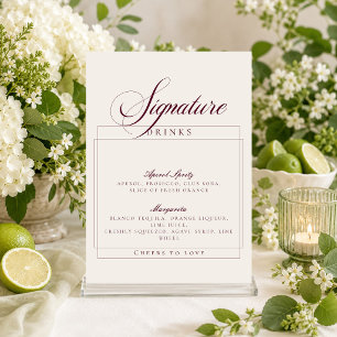 Klassieke Ivoor Bourgondië Signature Cocktails Bor Kaart
