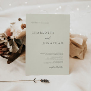 Klassieke ivoor Elegant Calligraphy Wedding Kaart