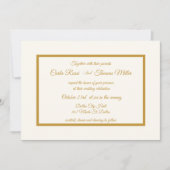 Klassieke ivoor en gouden bruiloft kaart (Voorkant)