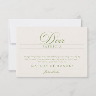 Klassieke ivoor zwarte Matron of Honor-voorstelkaa Kaart