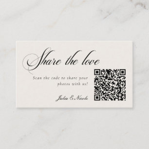 Klassieke Ivory Share Love Trouw QR Code URL Link Informatiekaartje