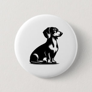 Klassieke Jachthond Teckel Tekening Kopie Ronde Button 5,7 Cm