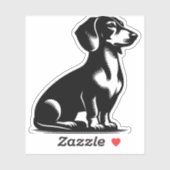 Klassieke Jachthond  Teckel Tekening Kopie Sticker (Vel)